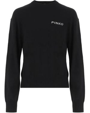 Pinko Love Birds Intarsia-Knit Sweater - Black