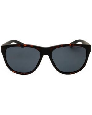 Polaroid Tortoiseshell-Effect Oval-Frame Sunglasses - Black