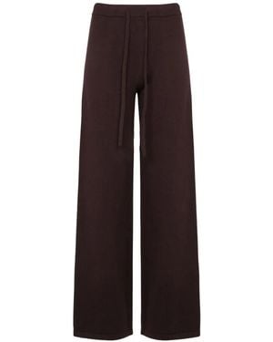 Yves Salomon Drawstring Straight-Leg Trousers - Purple