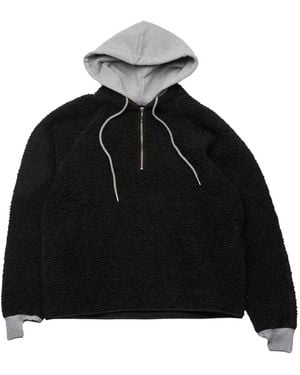 Stockholm Surfboard Club Bouclé Quarter-Zip Hoodie - Black
