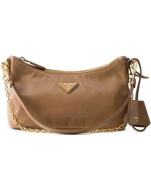 Prada Sac Porté Épaule En Cuir - Marron