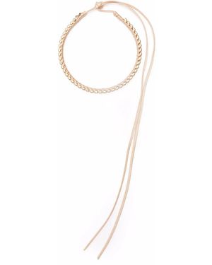 Red(V) Crystal-Embellished Tie Choker - White