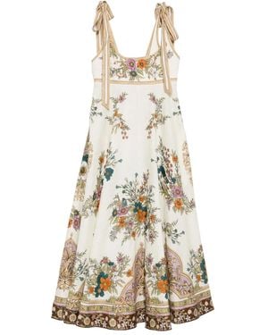 ALÉMAIS Floral Tie-Strap Sundress - Natural