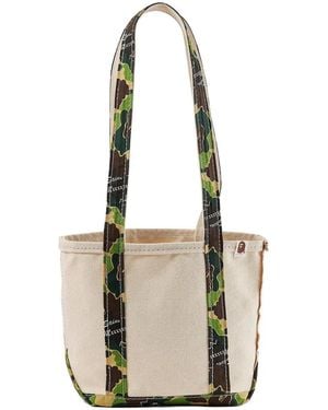 SAINT Mxxxxxx X A Bathing Ape Camo-Print Canvas Shoulder Bag - White