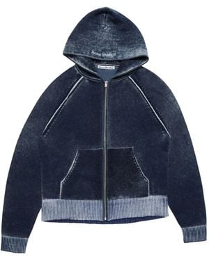 Acne Studios Hooded Zipper Jumper - Blue