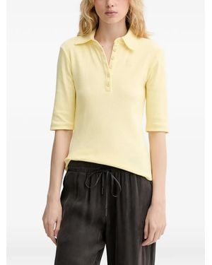 Gestuz Gzdrew Ribbed Elbow-Sleeve Polo Shirt - Natural