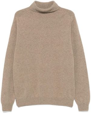 Sunspel Lambs-Wool Turtleneck Jumper - Natural