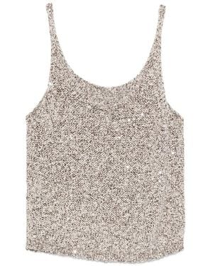 Alysi Sequin-Embellished Top - Natural