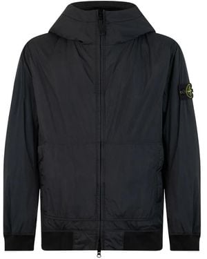 Stone Island 4100110 Crinkle Reps Ny Hooded Jacket - Blue