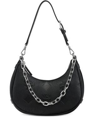 MCM Small Chain-Link Shoulder Bag - Black
