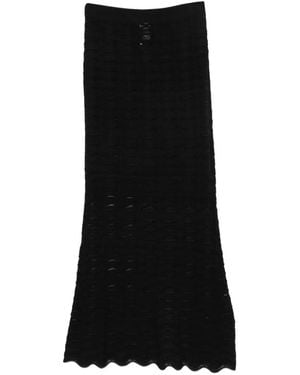 D.exterior Falda Larga Con Borde Festoneado - Negro