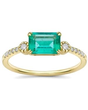 Dinny Hall 14K Betony Diamond And Emerald Ring - Blue