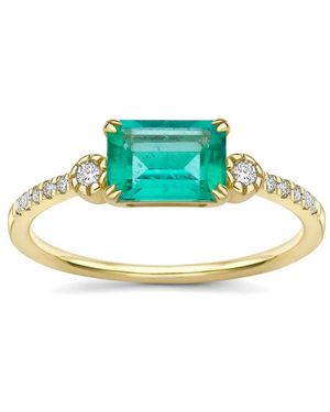 Dinny Hall Betony ダイヤモンド&エメラルド リング 14kイエローゴールド - ブルー