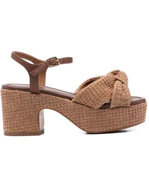 Unisa Kasidi Knotted Raffia-Effect Sandals - Brown