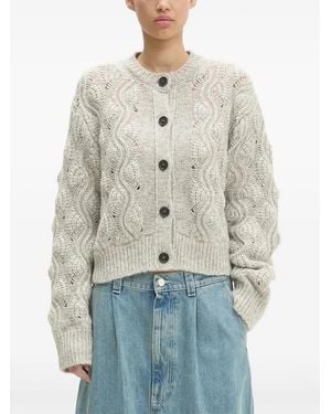 Samsøe & Samsøe Cardigan mit Zopfmuster - Blau