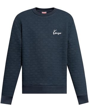 KENZO Felpa Con Ricamo - Blu