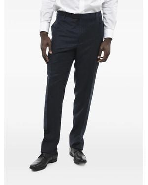 Corneliani Belt-Loop Wool Trousers - Blue