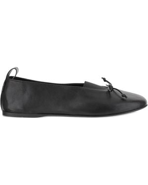 Miu Miu Ballerines En Cuir À Détail De Nœud Élan - Noir