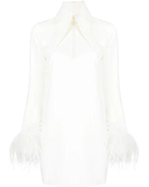 16Arlington Michelle Feather-Cuff Minidress - White