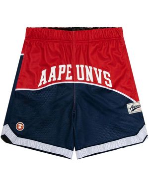 Aape By A Bathing Ape Shorts Sportivi Reversibili Con Stampa - Blu