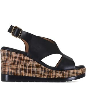 Ron White Dacota Cut-Out Wedge Espadrilles - Black