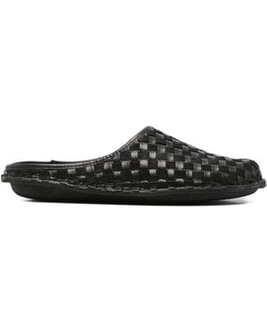 Comme des Garçons Mules En Cuir Tressé - Black