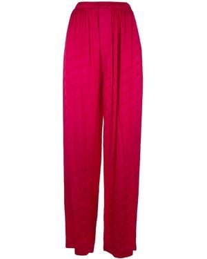 Balenciaga Pleated Straight Leg Pants - Red