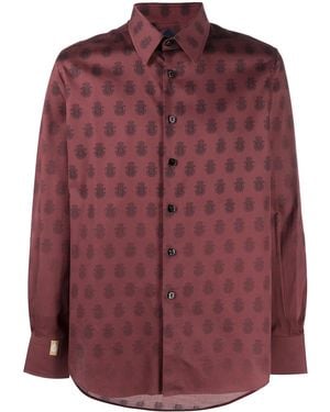 Billionaire Printed Button-Up Shirt - Red