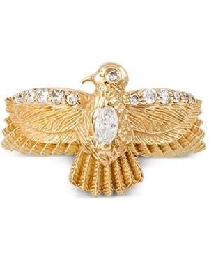 Jacquie Aiche 14K Small Thunderbird Diamond Ring - Metallic