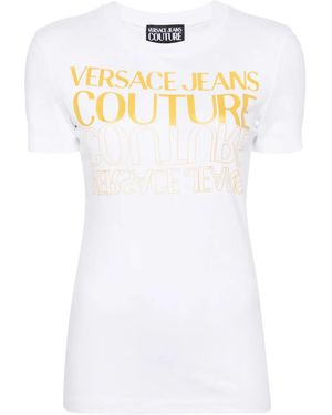 Versace Jeans Couture T-Shirt Con Logo Upside Down - Bianco