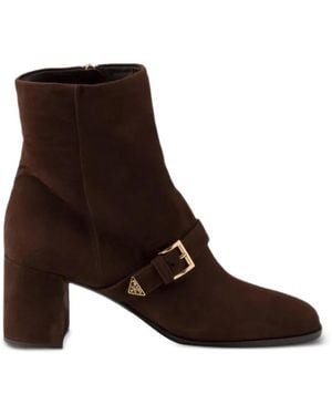 Prada Bottines En Daim - Brown