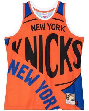 Mitchell & Ness X Nba New York Knicks Big Face 5.0 Tank Top - Orange