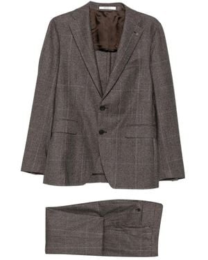 Tagliatore Check-Pattern Wool Suit - Grey