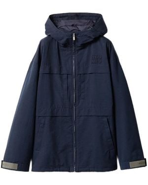 Miu Miu Parka Con Cordones - Azul