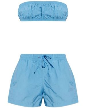 MM6 by Maison Margiela Drawstring-Waist Shorts - Blue