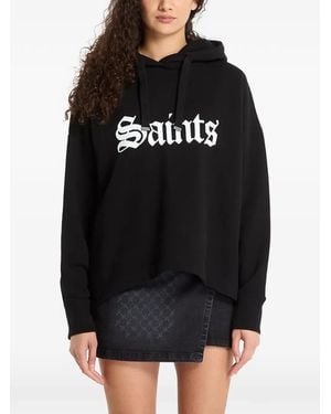 AllSaints Logo-Print Hoodie - Black