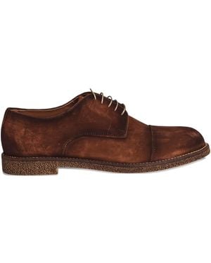 Flécs Suede Lace-Up Derby Shoes - Brown
