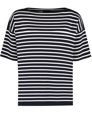 Roberto Collina Gestreept T-Shirt - Zwart
