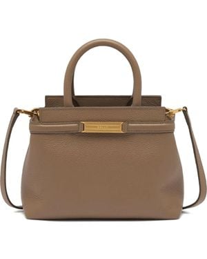 Bally Deco Kleine Shopper Met Metalen Plakkaat - Bruin