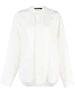 Sofie D'Hoore Collarless Linen Shirt - White