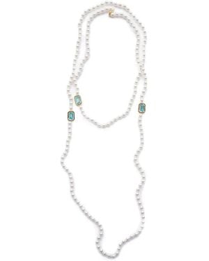 Izabel Display Collar Mega Pearl Con Circonita Cúbica - Blanco