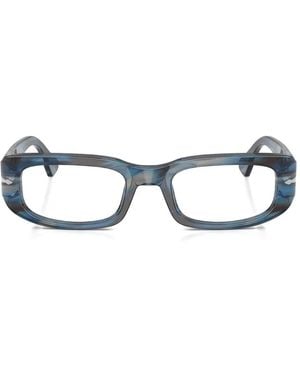Persol Striped Rectangle-Frame Glasses - White