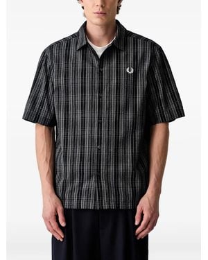 Fred Perry Camicia A Quadri - Nero
