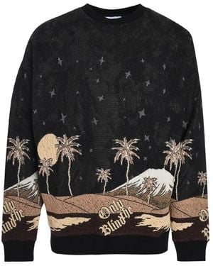 Only the Blind Sepia Mountain Sweatshirt - Black