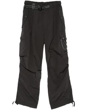 and wander Pantalon Cargo À Taille Ceinturée - Black