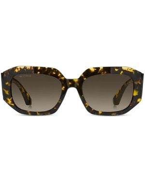 Etro Tortoiseshell-Effect Rectangle-Frame Sunglasses - Brown