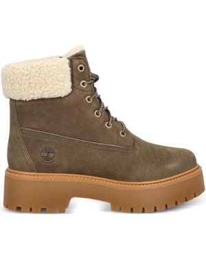 Timberland Stone Street Faux-Fur Platform Boots - Brown