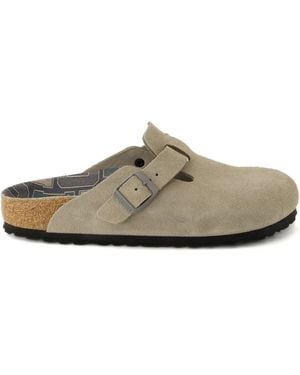 Birkenstock Mules Boston À Boucle - Gris