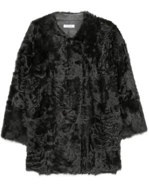 Liska Textured Fur-Finish Jacket - Black