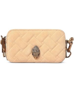 Kurt Geiger Quilted Suede Shoulder Bag - Natural
